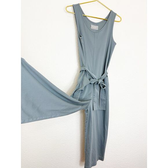 Everlane The Luxe Cotton Tank Jumpsuit w/ Pockets Small Blue Lagenlook #T1012 - Picture 11 of 13